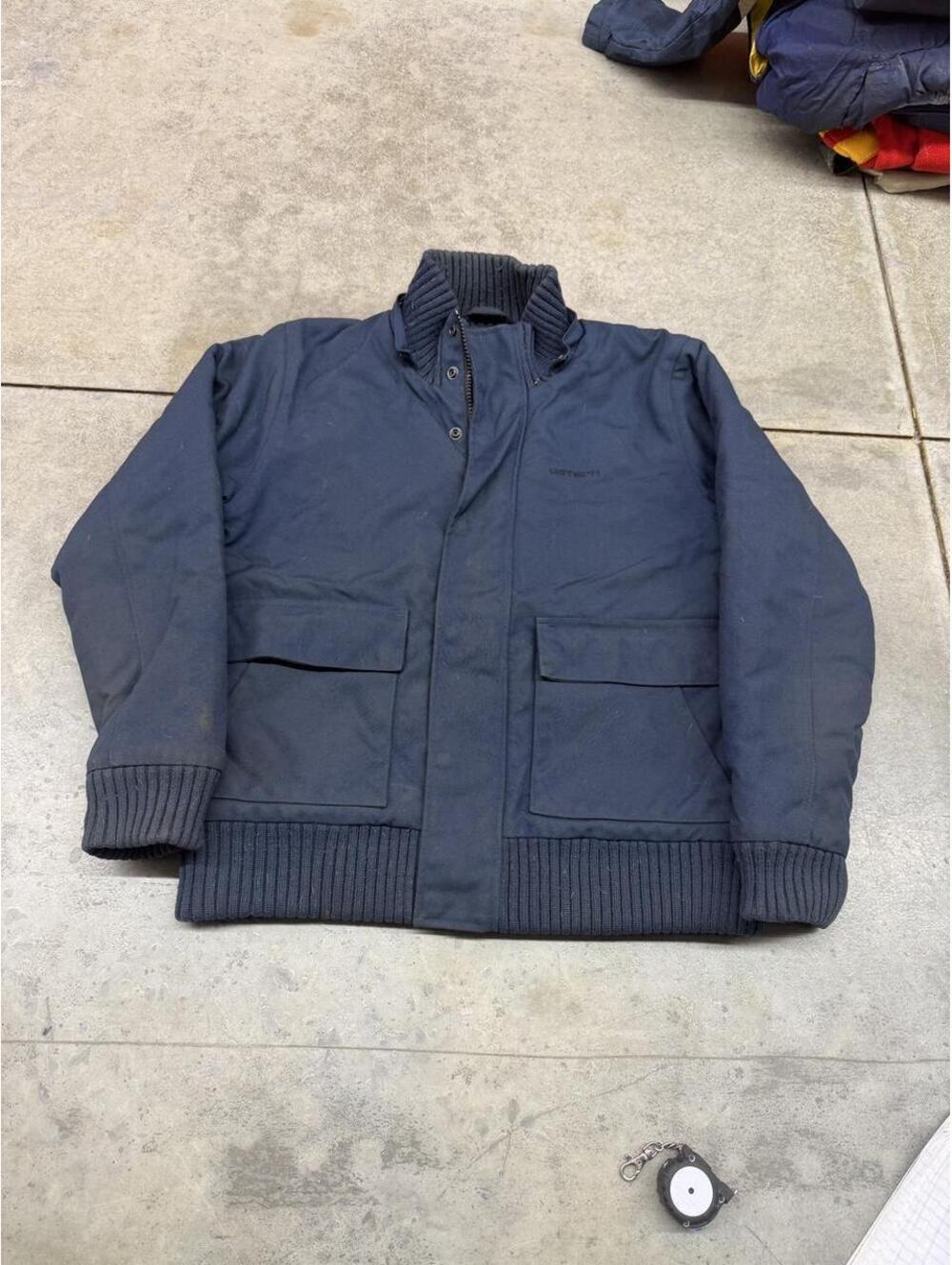 vintage carhartt navy cordura ranger bomber jacket size medium